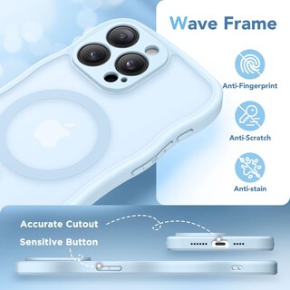 Foto 7 | Foto 7 | Funda De Teléfono Capraro Cute Para Iphone 13 Pro Max Azul Claro - Venta Internacional.
