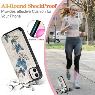 Foto 5 | Foto 5 | Funda Tipo Cartera Ueebai Para Iphone 12/12 Pro Diseño De Mariposa Azul - Venta Internacional.