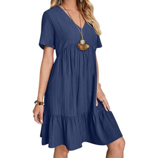 Foto 1 | Foto 1 | Vestido Gchanao Casual De Verano Con Cuello En V Y Manga Corta Para Mujer - Venta Internacional.