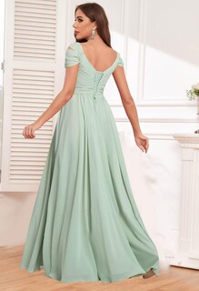 Foto 2 | Foto 2 | Vestido De Dama De Honor Fu Jiang Con Hombros Descubiertos En Gasa Rosa Empolvada - Venta Internacional.