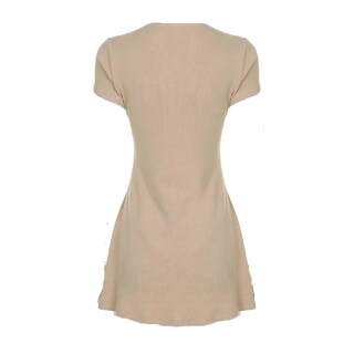 Foto 7 | Foto 7 | Minivestido Gczren Sexy Para Mujer Cuello En V Profundo Botones En La Parte Delantera - Venta Internacional.