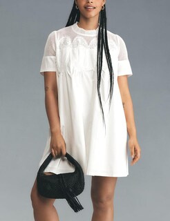 Foto 4 | Foto 4 | Vestido Shiyifa Babydoll Para Mujer Encaje Patchwork Color Blanco Veraniego - Venta Internacional.