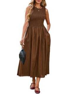 Foto 1 | Foto 1 | Vestido Midi Yexpine A Rayas Sin Mangas En A Con Bolsillos - Venta Internacional.