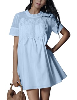 Foto 1 | Foto 1 | Vestido Shiyifa Babydoll Para Mujer Encaje Patchwork Azul Veraniego - Venta Internacional.