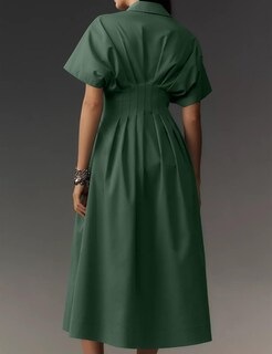 Foto 3 | Foto 3 | Vestido Largo Dsewpaur A Rayas Con Botones En La Parte Delantera Camisa Plisada Para Mujer - Venta Internacional.