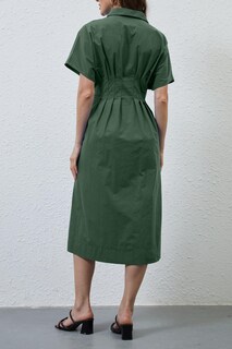 Foto 6 | Foto 6 | Vestido Largo Dsewpaur A Rayas Con Botones En La Parte Delantera Camisa Plisada Para Mujer - Venta Internacional.