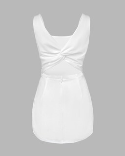 Foto 7 | Foto 7 | Vestido Ninimour De Color Liso Con Cremallera En La Espalda Retorcida Corte Ajustado - Venta Internacional.