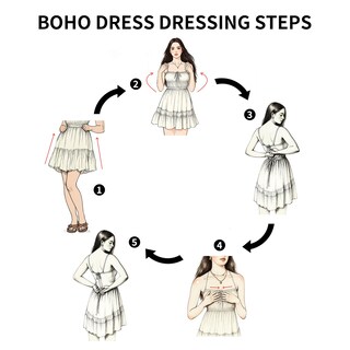 Foto 6 | Foto 6 | Vestido De Playa Foremode Summer Bodycon Con Tirantes Finos  Estilo Bohemio - Venta Internacional.