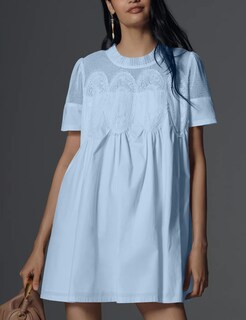 Foto 3 | Foto 3 | Vestido Shiyifa Babydoll Para Mujer Encaje Patchwork Verano Azul-m - Venta Internacional.