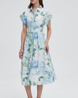 Foto 7 | Foto 7 | Vestido Ezapine Para Mujer Verano 2025 Casual Con Alas Florales Verde - Venta Internacional.