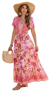 Foto 1 | Foto 1 | Vestido R.vivimos De Algodón Con Estampado Floral De Verano Para Mujer - Venta Internacional.