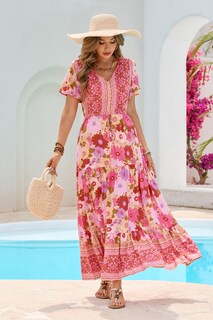 Foto 2 | Foto 2 | Vestido R.vivimos De Algodón Con Estampado Floral De Verano Para Mujer - Venta Internacional.