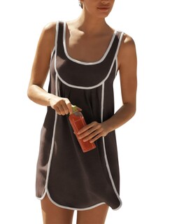 Foto 1 | Foto 1 | Vestido Athlisan Summer Athletic Sin Mangas Café Para Mujer - Venta Internacional.