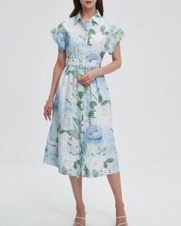 Foto 6 | Foto 6 | Vestido Ezapine Para Mujer Verano 2025 Casual Con Alas Florales Verde - Venta Internacional.