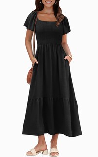 Foto 3 | Foto 3 | Vestido Largo Casual Ofeefan Para Mujer Con Mangas Negro Xl - Venta Internacional.