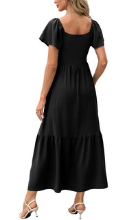 Foto 5 | Foto 5 | Vestido Largo Casual Ofeefan Para Mujer Con Mangas Negro Xl - Venta Internacional.