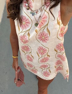 Foto 4 | Foto 4 | Vestido Bqdcqb Sin Mangas Con Estampado Floral De Verano Para Mujer - Venta Internacional.