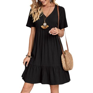 Foto 1 | Foto 1 | Vestido Gchanao Casual De Verano Con Cuello En V Y Manga Corta Para Mujer - Venta Internacional.