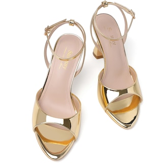 Foto 6 | Foto 6 | Sandalias De Tacón Susanny Gold Para Mujer Con Punta En Punta 9.5us - Venta Internacional.