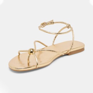 Foto 3 | Foto 3 | Sandalias Planas Con Tiras Doradas Xbkxmk Para Mujer Con Punta Abierta - Venta Internacional.