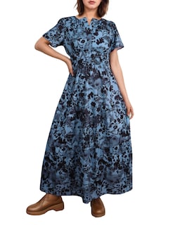 Foto 1 | Foto 1 | Vestido Largo Accpur Para Mujer Estilo Bohemio Floral Cuello En V Azul Marino - Venta Internacional.