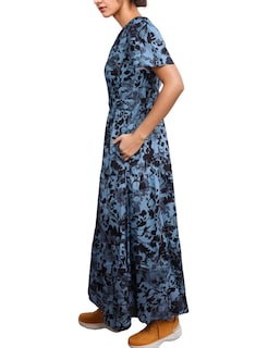 Foto 3 | Foto 3 | Vestido Largo Accpur Para Mujer Estilo Bohemio Floral Cuello En V Azul Marino - Venta Internacional.
