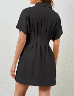 Foto 2 | Foto 2 | Vestido Camisero Synound Para Mujer Con Botones En La Parte Delantera Hacia Abajo Negro - Venta Internacional.