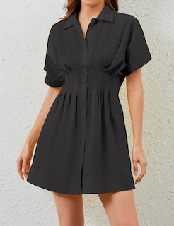 Foto 3 | Foto 3 | Vestido Camisero Synound Para Mujer Con Botones En La Parte Delantera Hacia Abajo Negro - Venta Internacional.