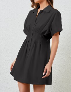 Foto 5 | Foto 5 | Vestido Camisero Synound Para Mujer Con Botones En La Parte Delantera Hacia Abajo Negro - Venta Internacional.