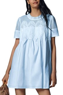 Foto 1 | Foto 1 | Vestido Vaoyiu De Encaje A Ganchillo Para Mujer Mini Azul Talla L - Venta Internacional.