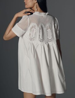 Foto 2 | Foto 2 | Vestido Shiyifa Babydoll Para Mujer Encaje Patchwork Color Blanco Veraniego - Venta Internacional.