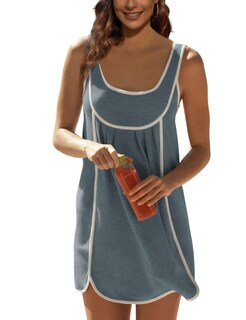 Foto 1 | Foto 1 | Vestido Athlisan Summer Athletic Sin Mangas Para Mujer Azul/gris - Venta Internacional.