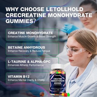 Foto 2 | Foto 2 | Gomitas De Monohidrato De Creatina Letollhold 5 G Para Mujeres Y Hombres - Venta Internacional.