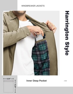 Foto 5 | Foto 5 | Chaqueta Cortavientos Ligera Tbmpoy Para Hombre Color Caqui Resistente Al Agua - Venta Internacional.