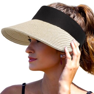 Foto 1 | Foto 1 | Sombrero Con Visera Lvaiz Sun Straw  Ala Ancha  Enrollable  Playa  Beige - Venta Internacional.