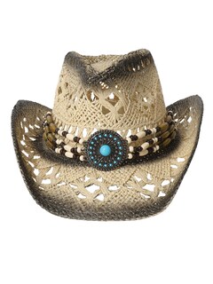 Foto 1 | Foto 1 | Sombrero Vaquero Qwinee Western Straw Para Mujer Y Hombre Color Beige Y Blanco - Venta Internacional.