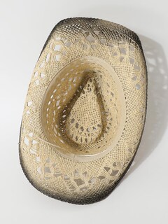 Foto 2 | Foto 2 | Sombrero Vaquero Qwinee Western Straw Para Mujer Y Hombre Color Beige Y Blanco - Venta Internacional.