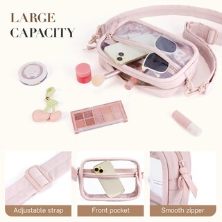 Foto 3 | Foto 3 | Bolsa Acolchada Transparente Missnine Puffy Para Eventos De Estadio Para Mujeres - Venta Internacional.