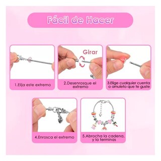 Foto 3 | Foto 3 | Set De Abalorios Para Niñas Para Hacer Pulseras Con 42 Dijes De Cristal - Venta Internacional.