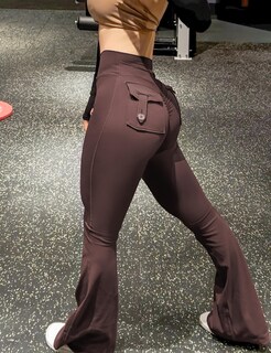 Foto 5 | Foto 5 | Leggins Yeoreo Brittany Flare Con Bolsillos Para Mujer  Color Marrón Ciruela - Venta Internacional.