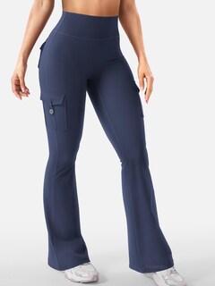 Foto 4 | Foto 4 | Leggins Yeoreo Workout Flare Con Bolsillos Color Azul Marino Talla M - Venta Internacional.