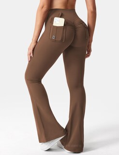 Foto 2 | Foto 2 | Leggins Yeoreo Brittany Flare Con Bolsillos Para Mujer Color Marrón Xs - Venta Internacional.
