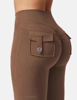 Foto 5 | Foto 5 | Leggins Yeoreo Brittany Flare Con Bolsillos Para Mujer Color Marrón Xs - Venta Internacional.