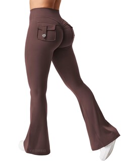 Foto 1 | Foto 1 | Leggins Yeoreo Brittany Flare Con Bolsillos Para Mujer Color Marrón Ciruela S - Venta Internacional.