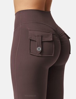 Foto 5 | Foto 5 | Leggins Yeoreo Brittany Flare Con Bolsillos Para Mujer Color Marrón Ciruela S - Venta Internacional.