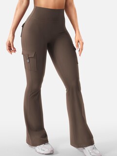 Foto 4 | Foto 4 | Leggins Yeoreo Workout Flare Con Bolsillos  Cintura Alta  Color Café Xl - Venta Internacional.