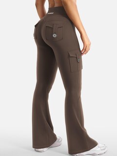 Foto 5 | Foto 5 | Leggins Yeoreo Workout Flare Con Bolsillos  Cintura Alta  Color Café Xl - Venta Internacional.