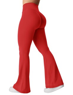 Foto 1 | Foto 1 | Leggins Acampanados Yeoreo Kalie Scrunch Rojos Para Mujer - Venta Internacional.