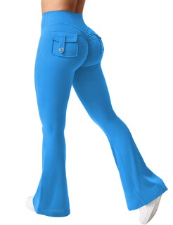Foto 1 | Foto 1 | Leggins Yeoreo Brittany Flare Con Bolsillos Para Mujer Azules Talla Xs - Venta Internacional.