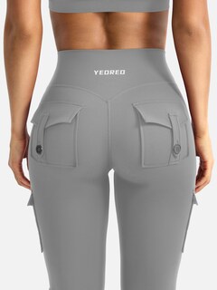 Foto 4 | Foto 4 | Leggins Yeoreo Workout Flare Con Bolsillos  Cintura Alta  Gris Claro - Venta Internacional.